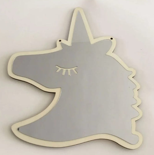 Unicorn Shaped Acrylic Mirror – Kids Room Decoration